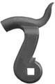 hammer, left, wax cast steel, 1.745" throw